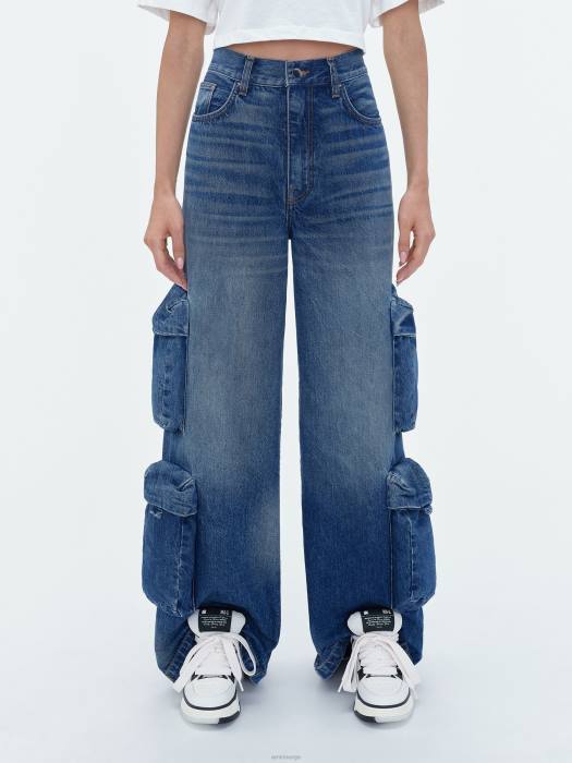 AMIRI kvinner middels indigo baggy cargo jean NFBX232