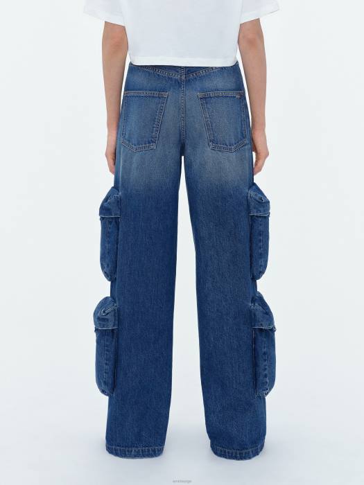 AMIRI kvinner middels indigo baggy cargo jean NFBX232