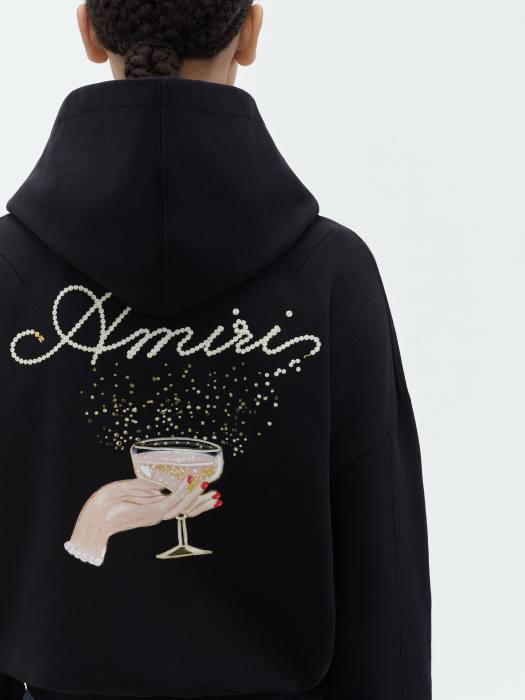 AMIRI kvinner svart champagne hettegenser NFBX279