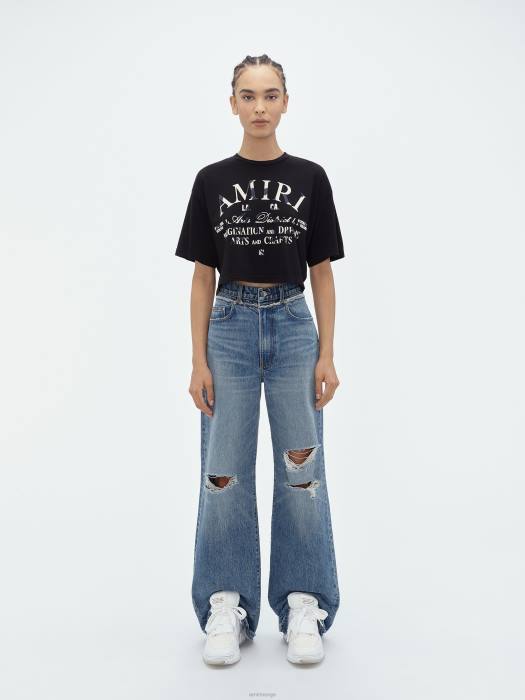 AMIRI kvinner svart distressed arts district tee NFBX245