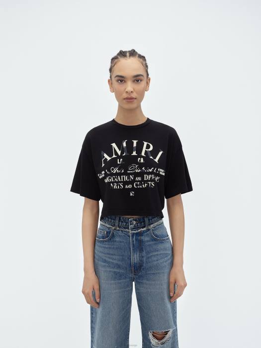 AMIRI kvinner svart distressed arts district tee NFBX245