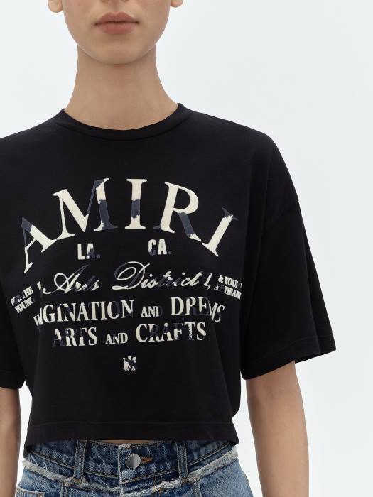 AMIRI kvinner svart distressed arts district tee NFBX245