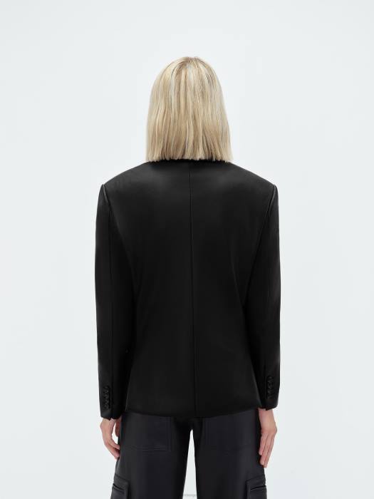 AMIRI kvinner svart db vegansk cropped blazer NFBX292