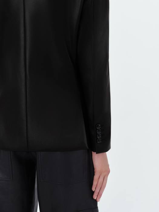 AMIRI kvinner svart db vegansk cropped blazer NFBX292