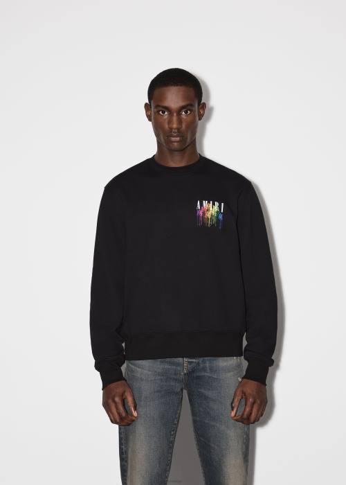 AMIRI menn svart m.a. drypp collage crewneck NFBX152