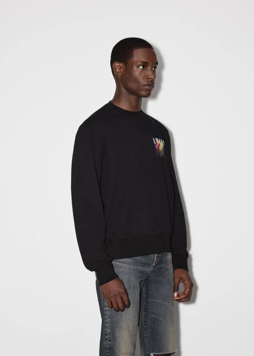 AMIRI menn svart m.a. drypp collage crewneck NFBX152